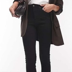 TOPSHOP Jaime Jeans: Black, Skinny, High Waist, Ankle-Grazing Hem
